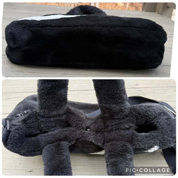 Nike Sportswear Faux Fur 10L tote bag in black - Picture 9 of 16